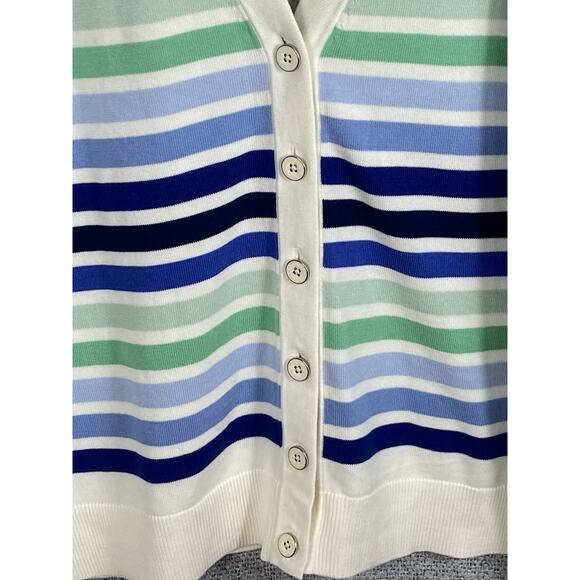 Talbots Plus Cardigan Sweater Women’s 1x Petite Coastal Nautical Old Money - Picture 4 of 13